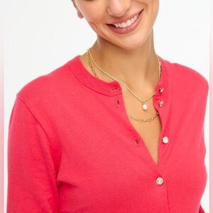JCrew Hot Pink Cardigan with Diamond buttons